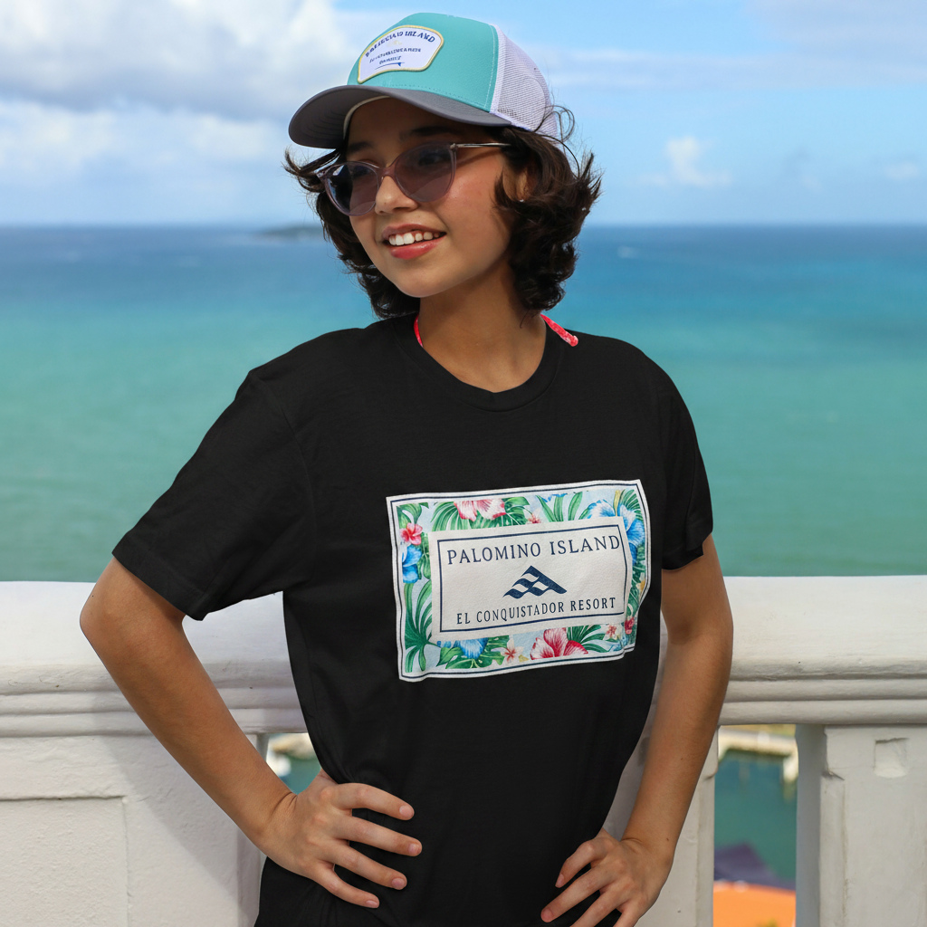 Camiseta Gráfica con Estampado de Palmeras Tropicales Palomino